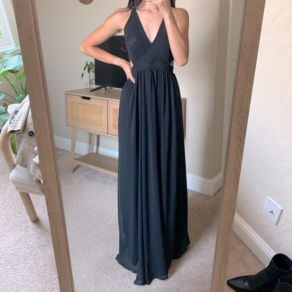 Black cutout maxi dress